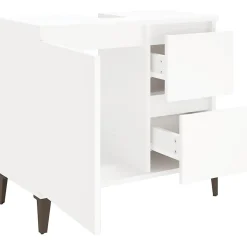 ZMH Armoire de salle de bain blanc 65x33x60 cm bois d'ingénierie