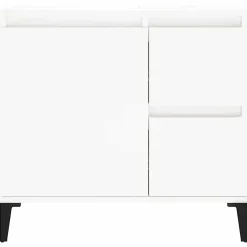 ZMH Armoire de salle de bain blanc 65x33x60 cm bois d'ingénierie
