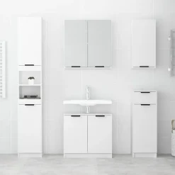 ZMH Armoire de salle de bain blanc 32x34x188,5 cm bois d'ingénierie