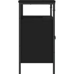 ZMH Armoire lavabo de salle de bain noir 60x30x60 cm
