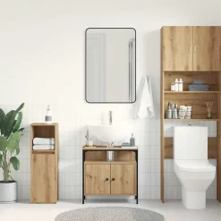 ZMH Armoire lavabo de salle de bain chêne artisanal 60x30x60 cm