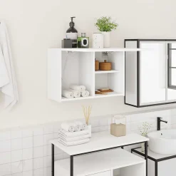 ZMH Armoire murale de bain blanc 60x25x40 cm bois d'ingénierie