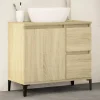 ZMH Armoire salle de bain chêne sonoma 65x33x60 cm