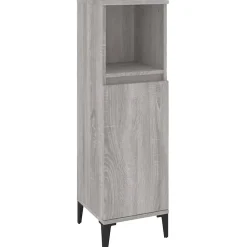 ZMH Armoire salle de bain sonoma gris 30x30x100 cm