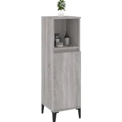 ZMH Armoire salle de bain sonoma gris 30x30x100 cm
