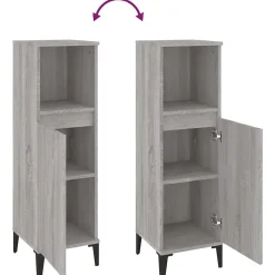 ZMH Armoire salle de bain sonoma gris 30x30x100 cm