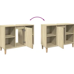 ZMH Armoire salle de bain chêne sonoma 80x33x60cm bois d'ingénierie