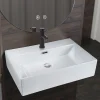 ZMH Lavabo Carré En Céramique à Poser 51x42x15cm Blanc