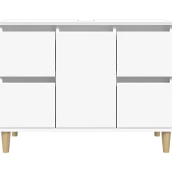 ZMH Meuble d'évier blanc 80x33x60 cm bois d'ingénierie