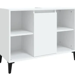 ZMH Meuble d'évier blanc 80x33x60 cm bois d'ingénierie