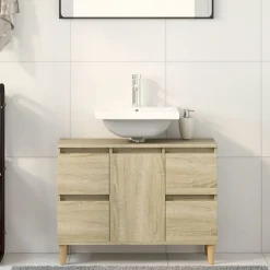 ZMH Meuble d'évier chêne sonoma 80x33x60 cm bois d'ingénierie