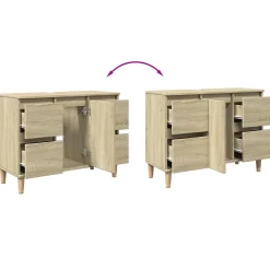 ZMH Meuble d'évier chêne sonoma 80x33x60 cm bois d'ingénierie