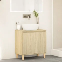 ZMH Meuble d'évier chêne sonoma 58x33x60 cm bois d'ingénierie