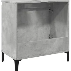 ZMH Meuble d'évier gris béton 58x33x60 cm bois d'ingénierie
