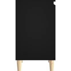 ZMH Meuble d'évier noir 58x33x60 cm bois d'ingénierie