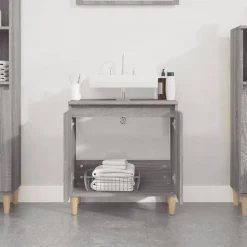 ZMH Meuble d'évier sonoma gris 58x33x60 cm bois d'ingénierie