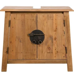 ZMH Meuble-lavabo de salle de bains pin massif 70x32x63 cm