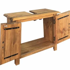 ZMH Meuble-lavabo de salle de bains pin massif 70x32x63 cm